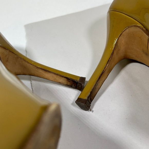 Kate Spade Patent Leather Round‎ Toe Pump Heels Womens 6.5 Tan - Picture 10 of 12
